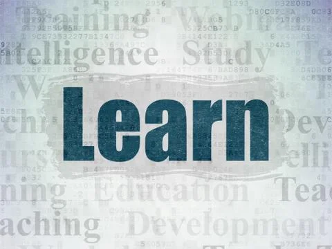 Studying concept: Learn on Digital Data Paper background イラスト素材