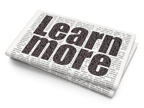 Studying concept: Learn More on Newspaper background 스톡 일러스트