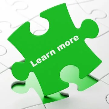 Studying concept: Learn More on puzzle background Illustrazione stock