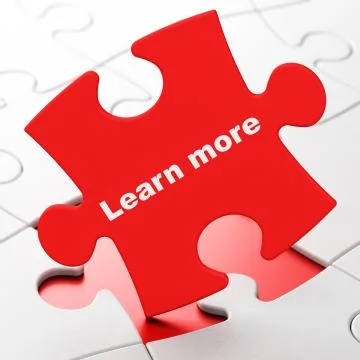 Studying concept: Learn More on puzzle background Stockillustratie