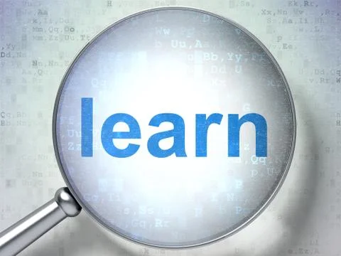Studying concept: Learn with optical glass Stock-Illustration