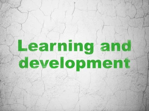 Studying concept: Learning And Development on wall background Stockillustratie