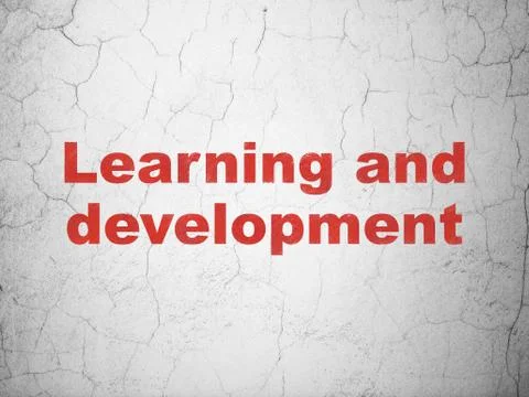 Studying concept: Learning And Development on wall background Stock Illustration