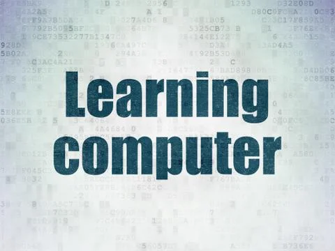 Studying concept: Learning Computer on Digital Data Paper background 스톡 일러스트