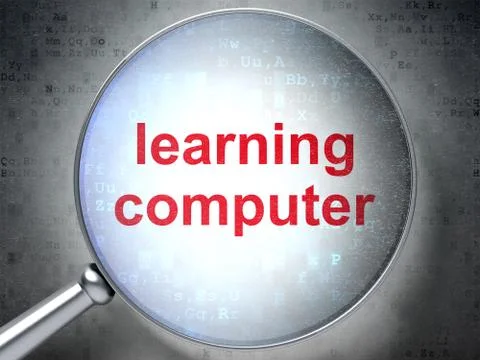 Studying concept: Learning Computer with optical glass 스톡 일러스트