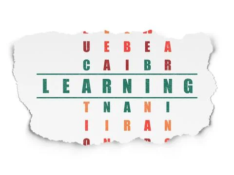 Studying concept: Learning in Crossword Puzzle Illustrazione stock
