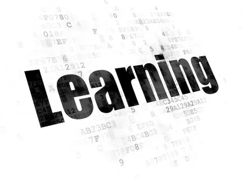 Studying concept: Learning on Digital background Stock Illustration