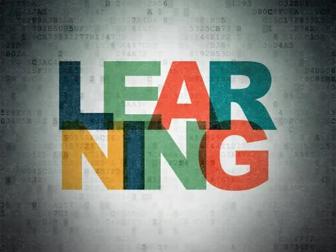 Studying concept: Learning on Digital Data Paper background 스톡 일러스트