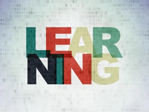 Studying concept: Learning on Digital Data Paper background 스톡 일러스트