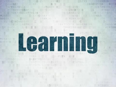 Studying concept: Learning on Digital Data Paper background Illustrazione stock