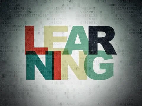 Studying concept: Learning on Digital Data Paper background イラスト素材