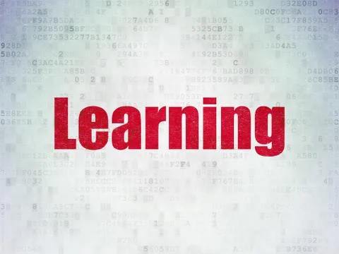 Studying concept: Learning on Digital Data Paper background Illustrazione stock