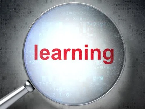 Studying concept: Learning with optical glass Stock Illustration