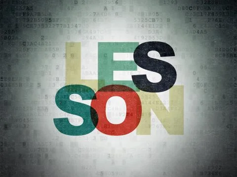 Studying concept: Lesson on Digital Data Paper background Illustrazione stock