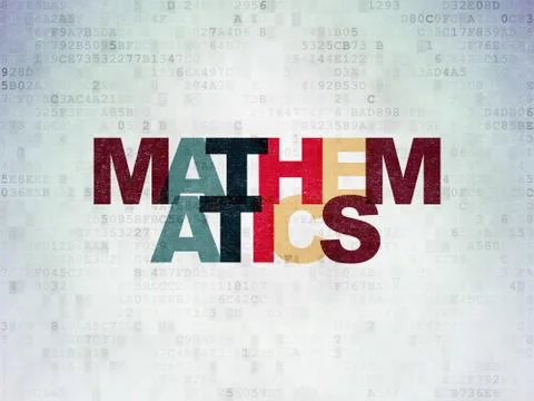 Studying concept: Mathematics on Digital Data Paper background Stock Illustration