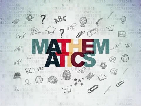 Studying concept: Mathematics on Digital Paper background Stock Illustration