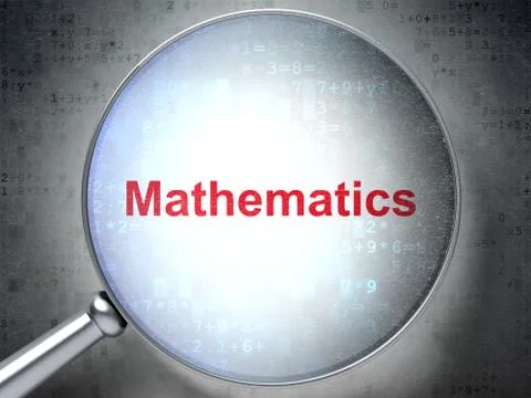 Studying concept: Mathematics with optical glass Иллюстрация