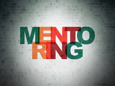 Studying concept: Mentoring on Digital Data Paper background 스톡 일러스트