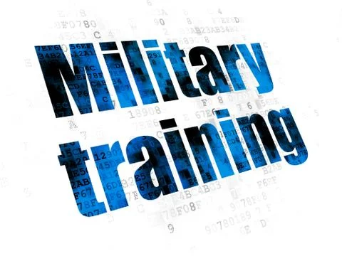 Studying concept: Military Training on Digital background 스톡 일러스트