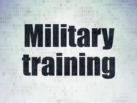 Studying concept: Military Training on Digital Data Paper background イラスト素材
