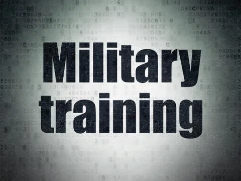Studying concept: Military Training on Digital Data Paper background 스톡 일러스트