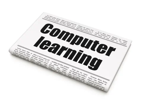 Studying concept: newspaper headline Computer Learning Stock Illustration