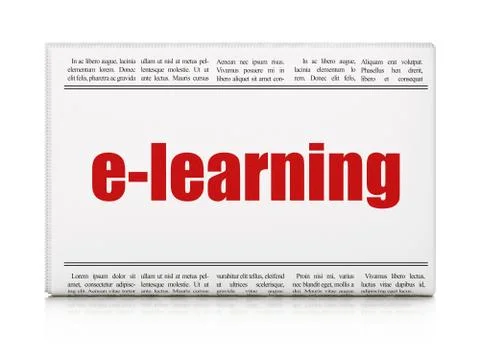 Studying concept: newspaper headline E-learning Stock Illustration