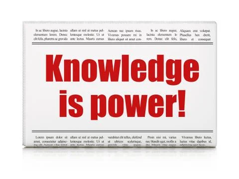 Studying concept: newspaper headline Knowledge Is power! Stock Illustration