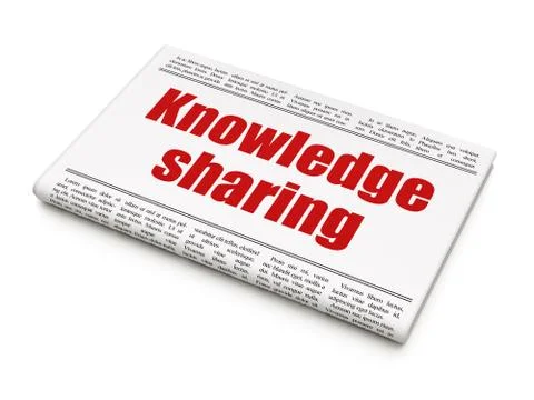 Studying concept: newspaper headline Knowledge Sharing Stock Illustration