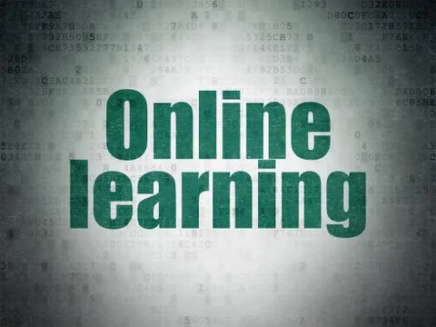 Studying concept: Online Learning on Digital Data Paper background 스톡 일러스트