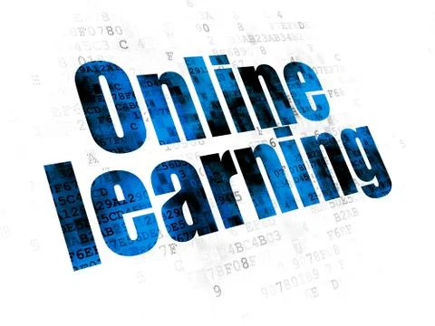 Studying concept: Online Learning on Digital background 스톡 일러스트