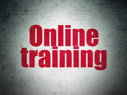 Studying concept: Online Training on Digital Data Paper background Stockillustratie