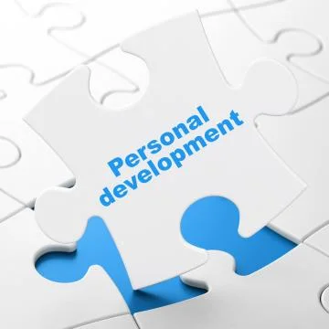 Studying concept: Personal Development on puzzle background Stockillustratie