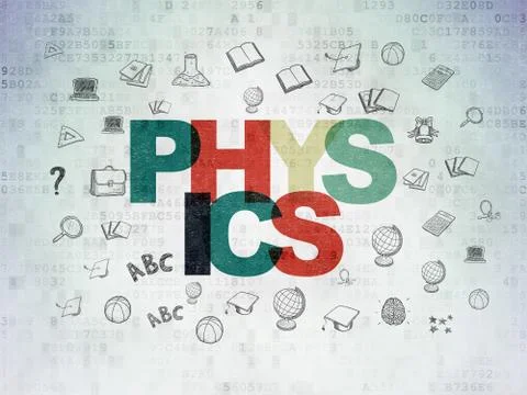Studying concept: Physics on Digital Data Paper background Stock Illustration