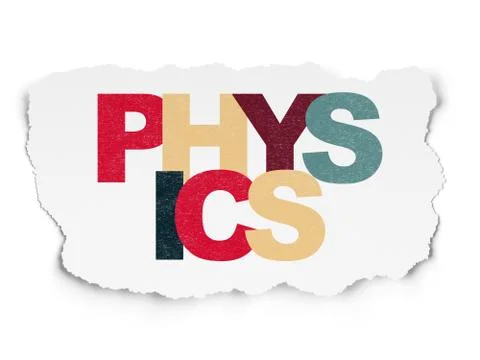 Studying concept: Physics on Torn Paper background Stock Illustration