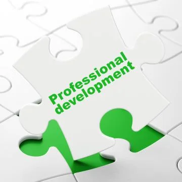 Studying concept: Professional Development on puzzle background Stock Illustration