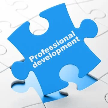 Studying concept: Professional Development on puzzle background Illustrazione stock