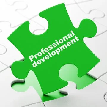 Studying concept: Professional Development on puzzle background Illustration