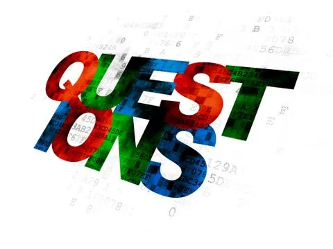 Studying concept: Questions? on Digital background Illustration
