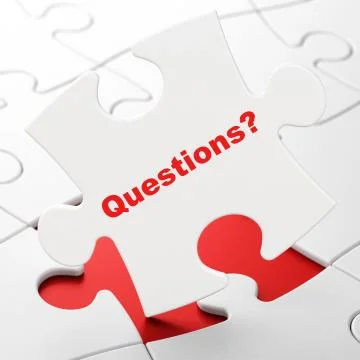 Studying concept: Questions? on puzzle background Illustrazione stock