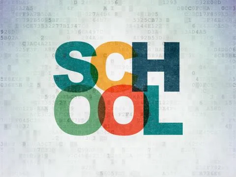Studying concept: School on Digital Paper background イラスト素材