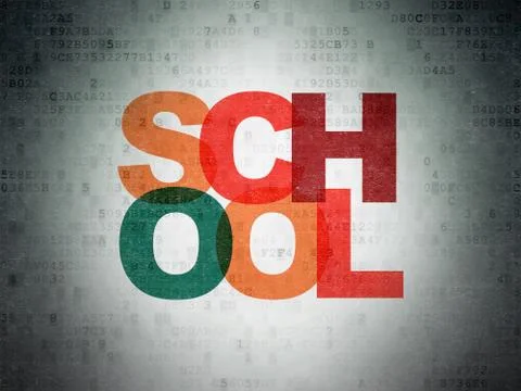 Studying concept: School on Digital Paper background イラスト素材