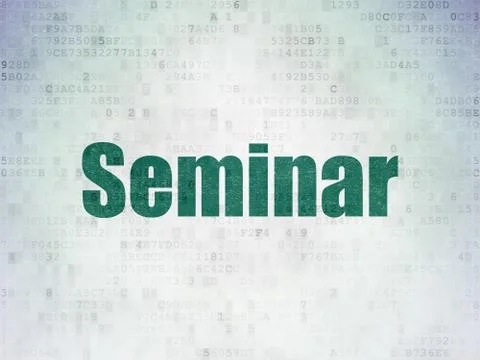Studying concept: Seminar on Digital Data Paper background Stock Illustration