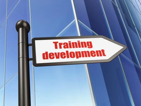 Studying concept: sign Training Development on Building background Ilustración de archivo
