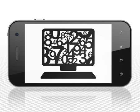 Studying concept: Smartphone with Computer Pc on display Stock Illustration