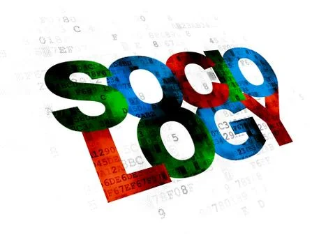 Studying concept: Sociology on Digital background Stock Illustration