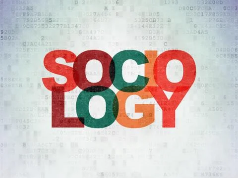 Studying concept: Sociology on Digital Data Paper background Stock Illustration