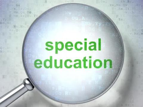 Studying concept: Special Education with optical glass イラスト素材
