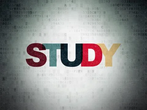 Studying concept: Study on Digital Data Paper background 스톡 일러스트