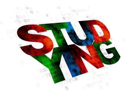 Studying concept: Studying on Digital background Illustrazione stock